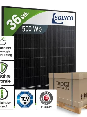 Must-Have Solyco 500Wp R-BG 108h.5 Bifazial Heterojunction Fullblack (Palette)